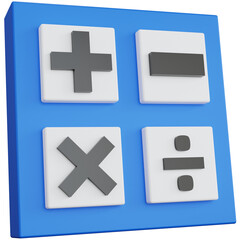 Obraz premium 3d rendering calculator with four buttons isolated