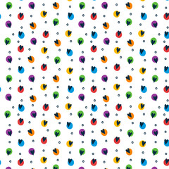 Colorful never ending pattern with hearts and dots, symbols of lgbt community. LGBTQI+ flat vector illustrations for fabric print and other