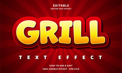 grill editable text effect with modern and simple style, usable for logo or campaign title