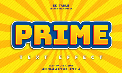 prime editable text effect with modern and simple style, usable for logo or campaign title