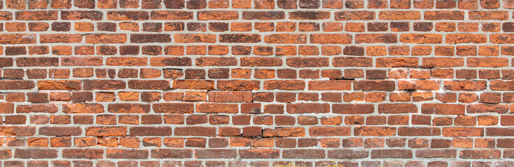 texture of old red bricks wall background