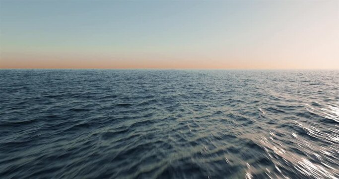 3d render. Beautiful blue sea with waves.