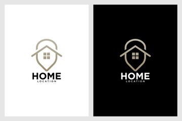 house logo design with pin or location