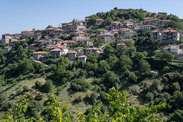 Fototapeta na wymiar Dimitsana, a picturesque mountain village, built like an amphitheatre, surrounded by mountain tops and pine tree forests, Arcadia region, central Peloponnes, Greece