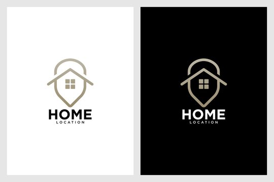 House Logo Design With Pin Or Location