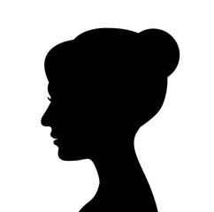 side view of woman face vector illustration