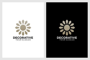 decorative logo design with flowers