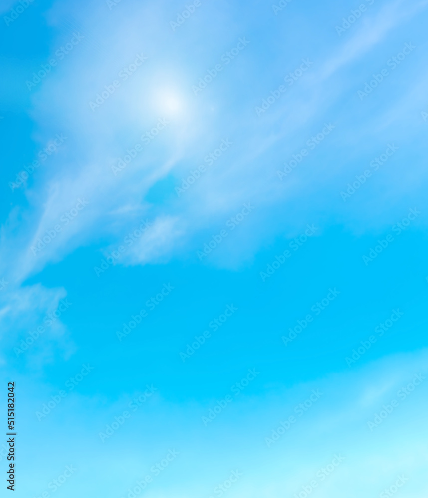 Wall mural blue sky with beautiful natural white clouds