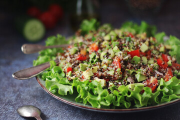 Quinoa and avocado salad - typical food in Peru	