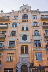 Building  on famous Andriyivskyy Descent in Kyiv, Ukraine
