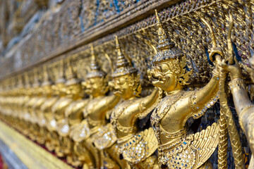 Golden Garudas of Wat Phrakaew, Bangkok , Thailand
