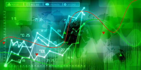 2d rendering Stock market online business concept. business Graph 
