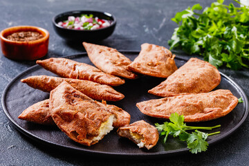 empanadas, fried hand pie with boiled egg filling