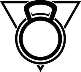 fitness kettelbell logo vector design