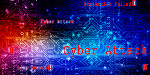 2d illustration Cyber Attack A06