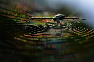close-up of spider on the web
