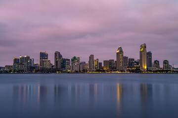 Fototapeta na wymiar San Diego California skyline at dusk