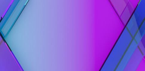 Minimal geometric 3d abstract background . Dynamic purple and blue glasses shapes with glasses line . Render of wallpaper colored stripes with futuristic graphics
