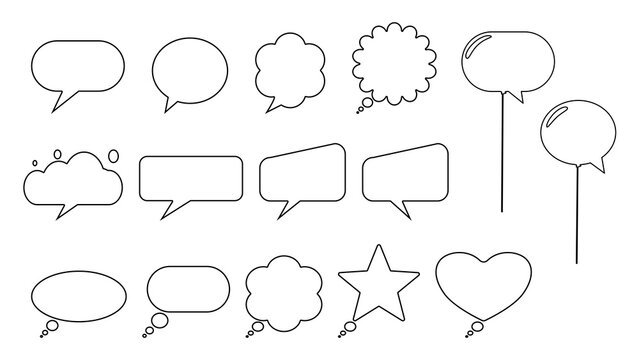Set of speech bubble messages. symbol of thought. vector illustration eps