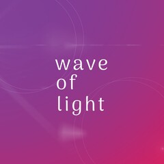 Illustrative image of wave of light text with scribbles against purple background, copy space