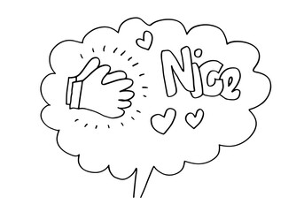Applause hand draw on white background with nice text.vector illustration.