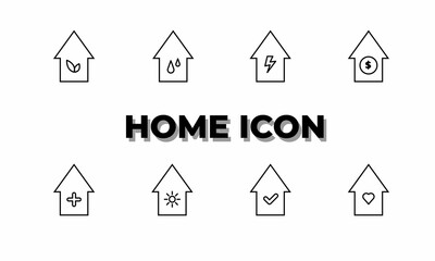 set of house icons. home, building, and house vector. flat style - stock vector.	