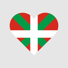 heart shape icon with basque flag. vector illustration isolated on gray background - obrazy, fototapety, plakaty