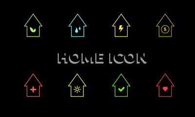 set of house icons. home, building, and house vector. flat style - stock vector.