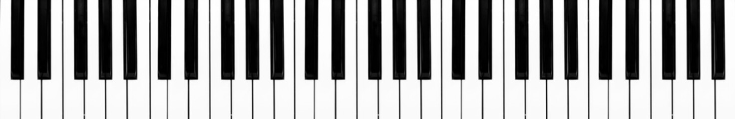 Top view of realistic shaded monochrome piano keyboard. the music room for pianist to rehearse before the classical piano performance in celebration of the great success. © Puttachat