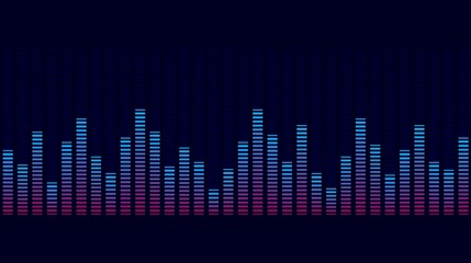 Sound wave equalizer. Digital music level equalizer. Abstract audio graphic. Technology background. Vector