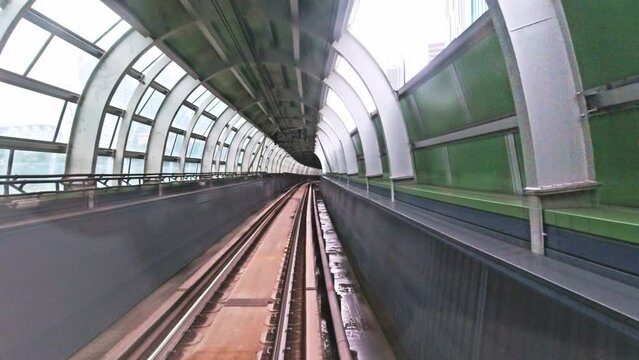 Moving train from the tunnel