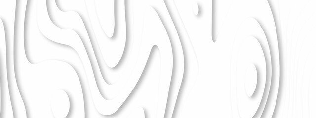 Abstracts Luxury paper cut background, Abstract decoration, white pattern, gradients, 3d Vector illustration, topographic canyon map light relief texture, curved layers and shadow.