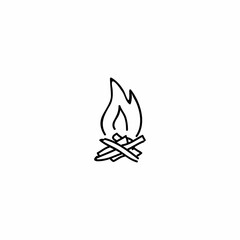Hand drawn Campfire icon, simple doodle icon