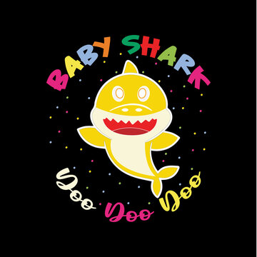 Baby Shark Doo Doo Doo typography  T-Shirts Vector illustration text for kids.