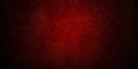 Old red Christmas wall backdrop grunge background texture, elegant classy dark red color with border grunge and distressed old paper parchment texture.	
