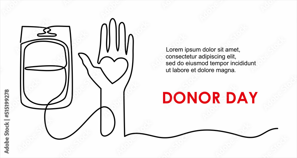 Poster one continuous single line of hand and infuse isolated on white background.