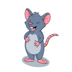 Cartoon cute mouse.Cute cartoon animal.Vector illustration