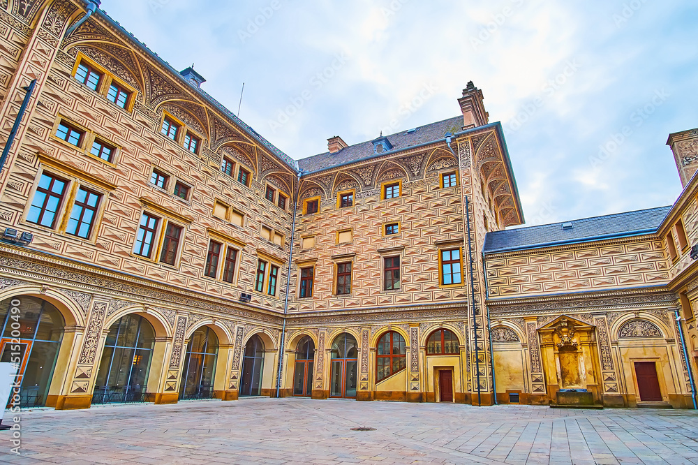 Canvas Prints Historic courtyard of Schwarzenberg Palace, Hradcany, Prague, Czech Republic