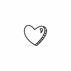 Hand drawn Love icon, simple doodle icon