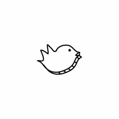 Hand drawn Bird icon, simple doodle icon