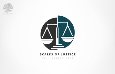 Scales of justice logo vector design