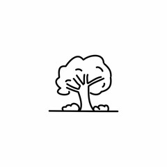 Hand drawn Oak tree icon, simple doodle icon