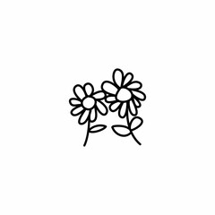 Hand drawn Flower icon, simple doodle icon