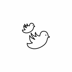 Hand drawn Birds icon, simple doodle icon