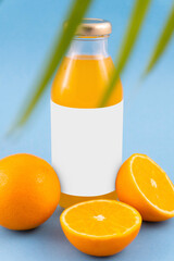 Orange Juice Bottle Mock-Up. Blank Label.