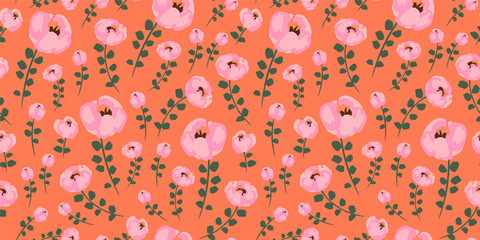 Floral seamless pattern. Vector design for paper, cover, fabric, interior decor and other