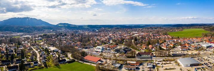 Bad Toelz Aerial Panorama. Bavarian Alps. Karwendel