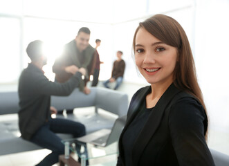 closeup.business woman on the background of the office