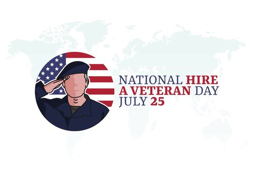 Vector Graphic Of National Hire A Veteran Day Good For National Hire A Veteran Day Celebration. Flat Design. Flyer Design.flat Illustration.