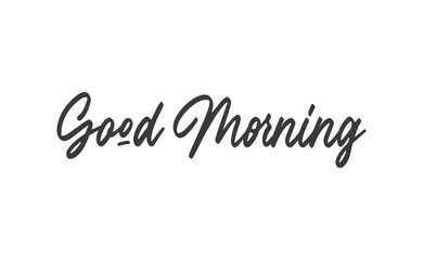 Good morning lettering text. Vector line calligraphy.